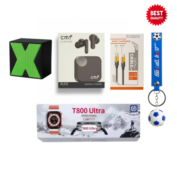 5 in Combo CMF earbuds smartwatch x mini speaker 4 in 1 charging cable and keychain